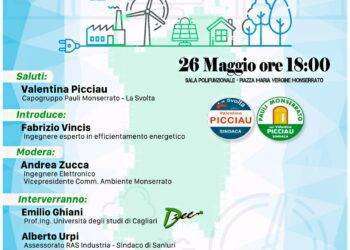 Monserrato, convegno sulle comunità energetiche: appuntamento il 26 maggio