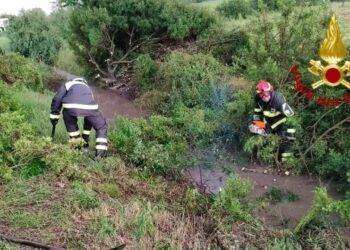 Ondata di maltempo sul centro Sardegna, fango sulle strade: Vvf e Polizia in azione