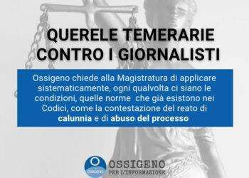Appuntamento con Ossigeno per l’Informazione: Il 9 e 12 giugno “Storie di ordinaria censura”