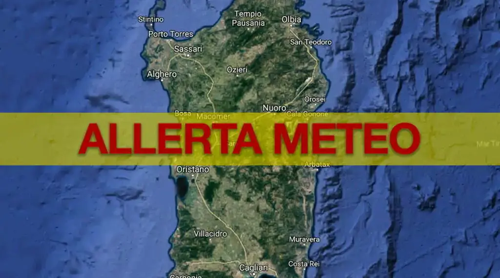 Maltempo, allerta meteo in tutta la Sardegna