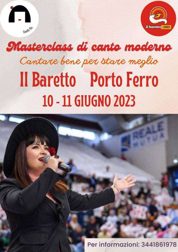Claudia Aru porta la sua masterclass di Canto Moderno a Porto Ferro