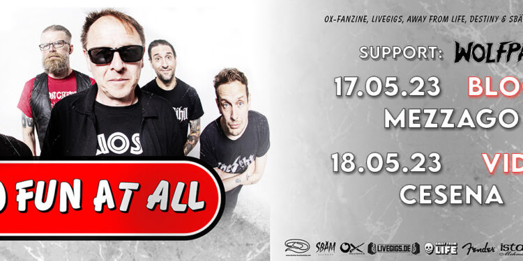 I No Fun At All in Italia: due date live a maggio