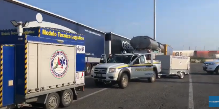 Contingente sardo di Prociv Italia sbarcato a Livorno: in mattinata l’arrivo nelle zone alluvionate