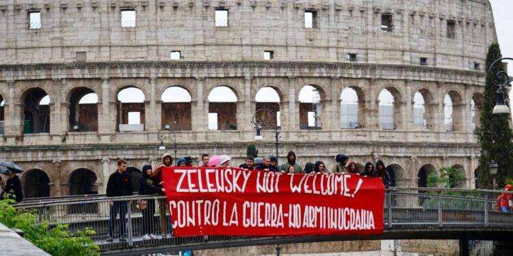 Roma, Zelensky not welcome: manifestazioni e proteste nella capitale