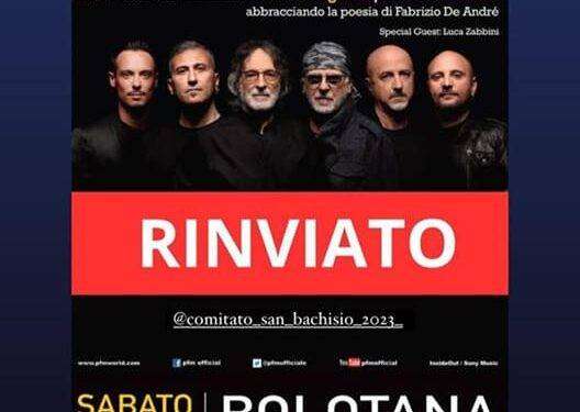 Maltempo, rinviato il concerto della Pfm a Bolotana