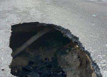 Maltempo, Cagliari: cedimento stradale in via Trentino