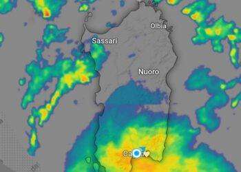 Maltempo sulla Sardegna, temporali e rovesci per tutta la giornata
