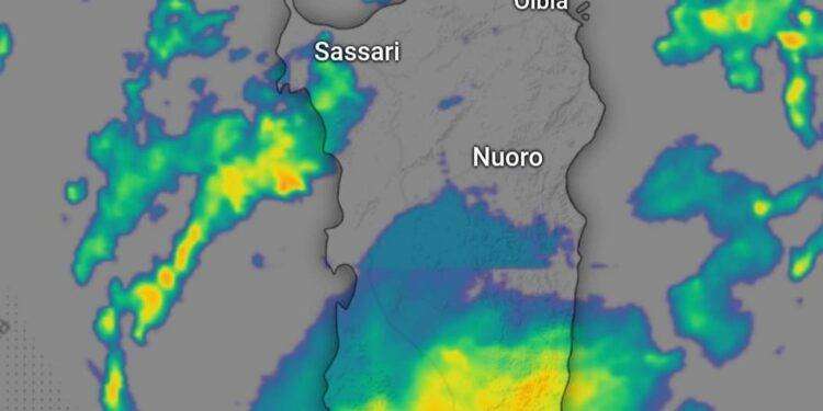 Maltempo sulla Sardegna, temporali e rovesci per tutta la giornata