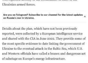 Esercito ucraino dietro l’esplosione del gasdotto Nord Stream, parole del Washington Post
