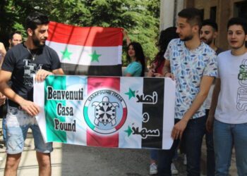 Casapound in missione in Siria tra conferenze, talk show e incontri col governo Assad
