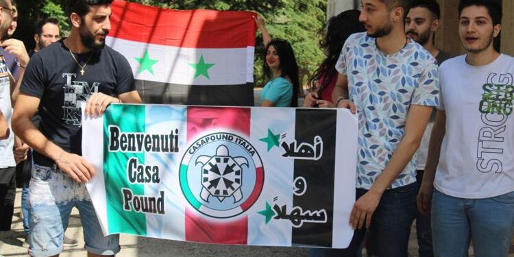 Casapound in missione in Siria tra conferenze, talk show e incontri col governo Assad