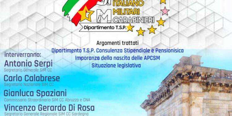 Cagliari, il 26 giugno il primo convegno del Sindacato Carabinieri (S.I.M.)