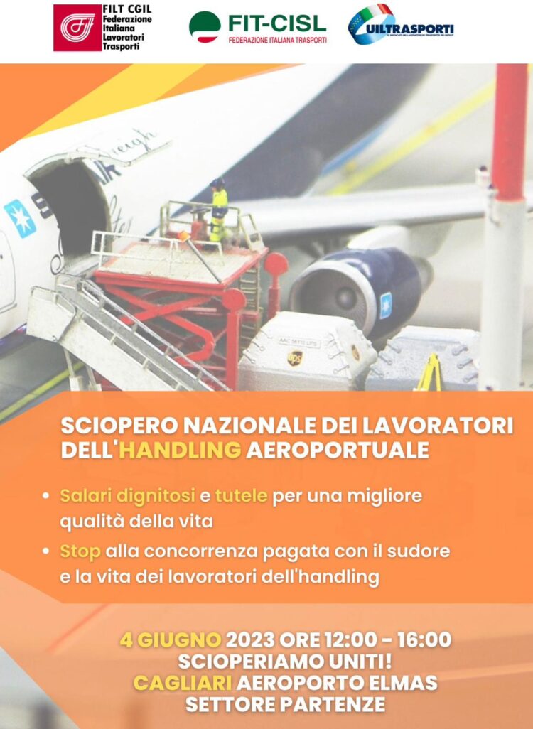 Elmas, sciopero dei lavoratori del settore degli handler negli aeroporti