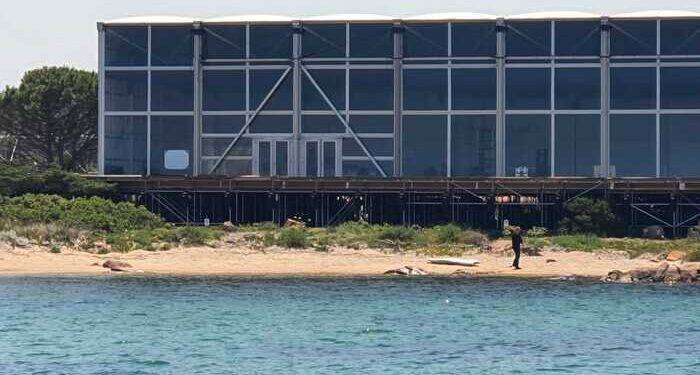 Maxi gazebo davanti Tavolara, sopralluogo Guardia Costiera