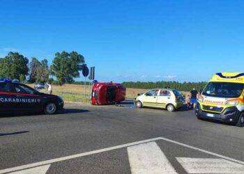 Scontro tra auto sulla statale 196 a Villacidro, due feriti
