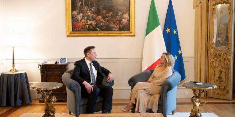 Elon Musk a Palazzo Chigi a colloquio con la premier Meloni