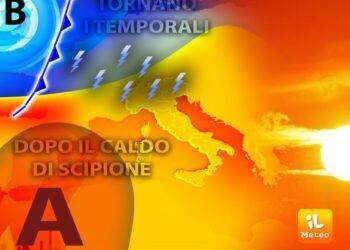 Meteo: ultimo giorno di temperature alte, poi un calo e il ritorno dei temporali nel Nord Italia