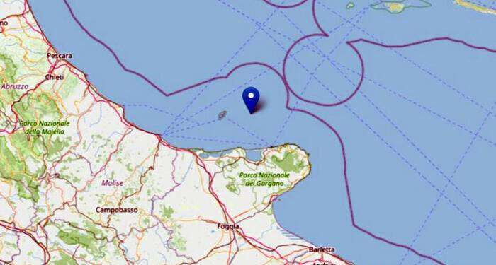 Terremoto di magnitudo 4.2 con epicentro alle Tremiti avvertita in Molise e Puglia