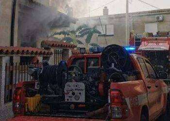 Nuraminis, abitazione in fiamme: intervento dei Vigili del Fuoco