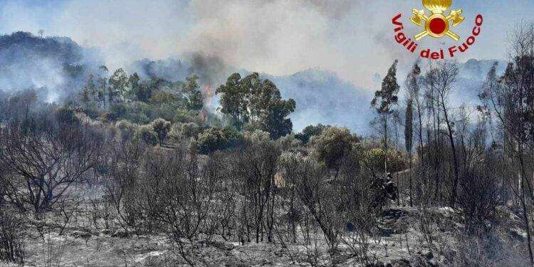 Vasto incendio in Ogliastra, in azione 2 elicotteri e un canadair