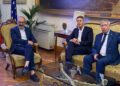 Cagliari, il principe Emanuele Filiberto in visita a Palazzo Bacaredda