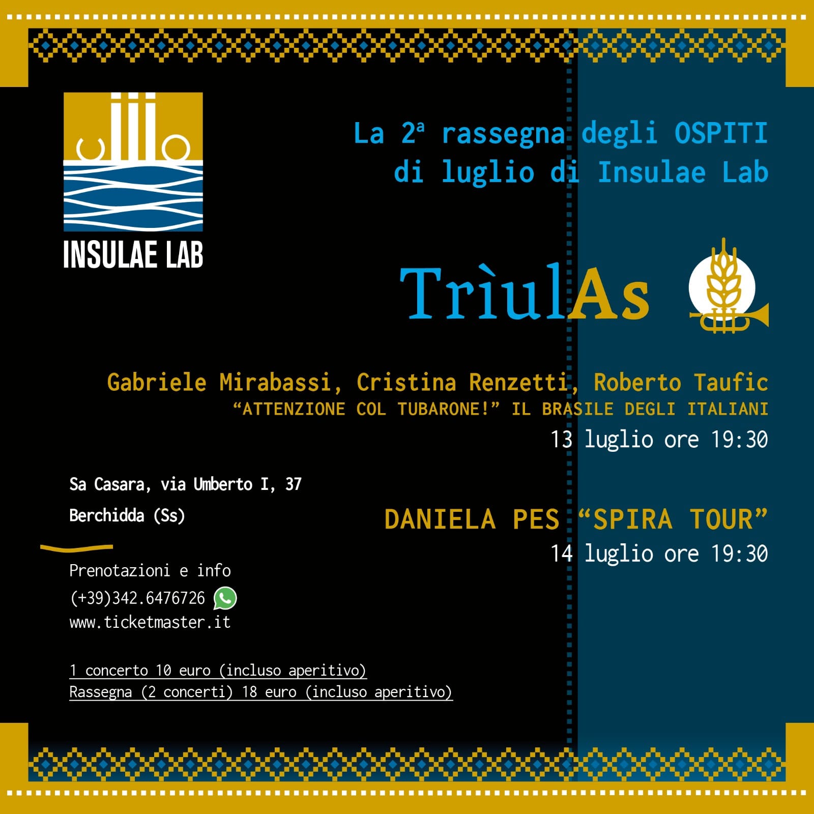 Berchidda, il mese di “Trìulas” si accende con il Gabriele Mirabassi trio e  il Premio Tenco Daniela Pes – Report Sardegna 24