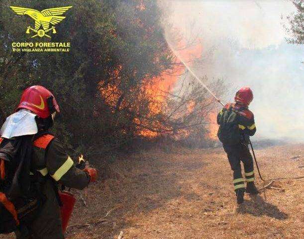 Vasto incendio a Siliqua, in azione anche l’elicottero del Corpo Forestale