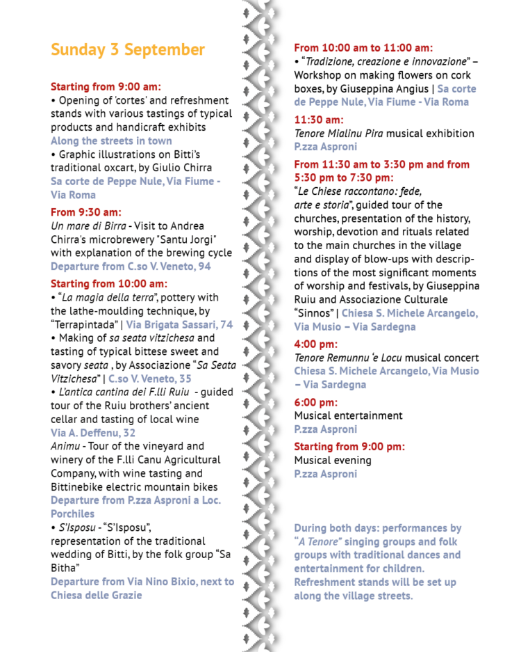 Autunno in Barbagia, il 2 e 3 settembre si apre a Bitti l’edizione 2023