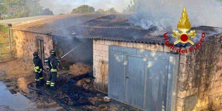 Seneghe, in fiamme un pagliaio: intervento dei Vigili del Fuoco
