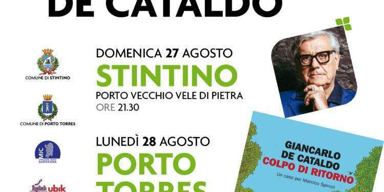 Giancarlo De Cataldo a Stintino e Porto Torres il 27 e 28 agosto con Éntula per presentare Colpo di Ritorno