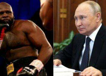 Il pugile statunitense Johnson è arrivato alla pesatura indossando una maglietta con un ritratto di Putin