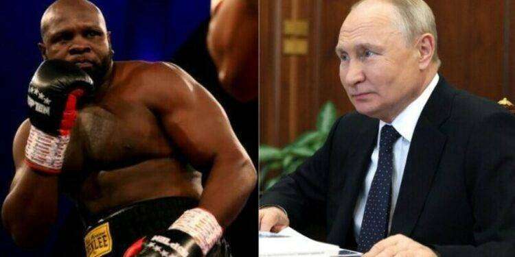 Il pugile statunitense Johnson è arrivato alla pesatura indossando una maglietta con un ritratto di Putin