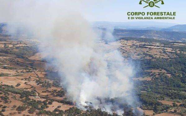 Incendio nelle campagne di Ittiri, in volo Super Puma e Canadair