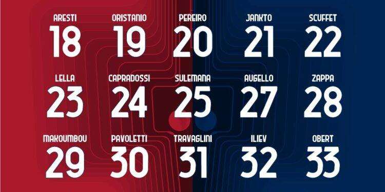 Cagliari: I numeri di maglia per la stagione 23/24
