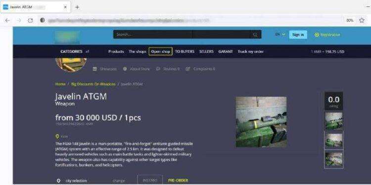 Denuncia della Russia, nel dark web in vendita armi inviate all’Ucraina