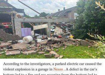 In cittadina tedesca l’esplosione di un’auto elettrica fa enormi danni in una zona residenziale
