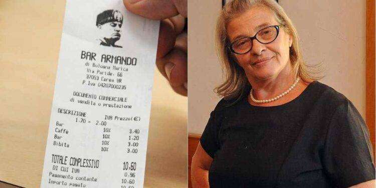 Sullo scontrino il Duce, polemica in Veneto