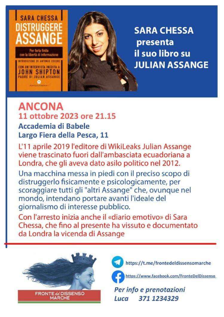 “Distruggere Assange”, presentazione del libro di Sara Chessa in tutta Italia: ecco le date
