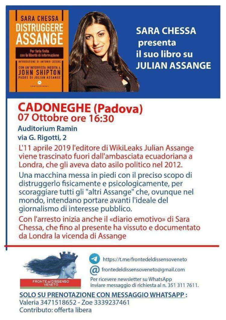 “Distruggere Assange”, presentazione del libro di Sara Chessa in tutta Italia: ecco le date