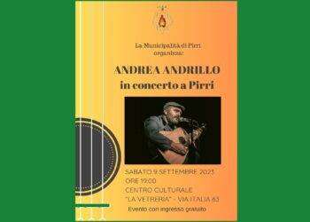 Al Centro culturale di via Italia 63 a Pirri serata musicale con Andrea Andrillo sabato 9 settembre
