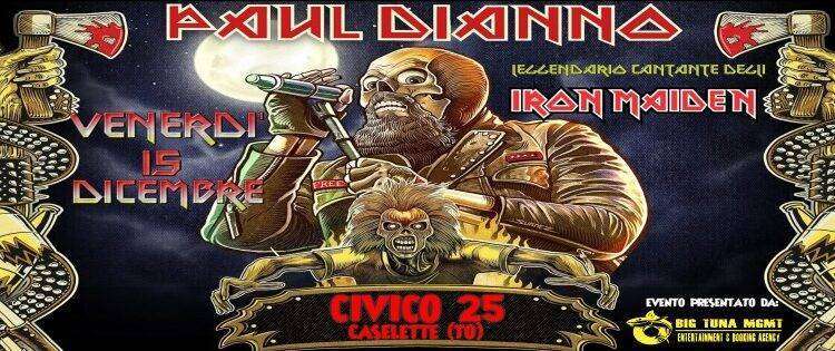 Paul DI’Anno (ex Iron Maiden) in concerto a Caselette nel torinese: ecco quando