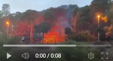 Cagliari, in fiamme il Colle di San Michele