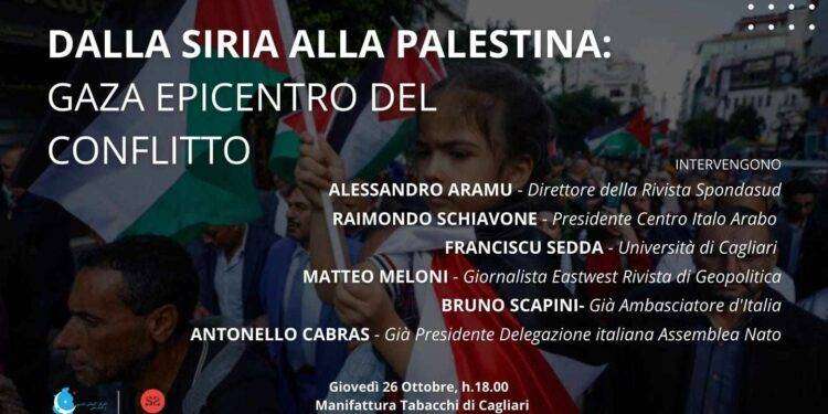 Dalla Siria alla Palestina: Gaza epicentro del conflitto” Il 26 ottobre dibattito alla Manifattura Tabacchi di Cagliari