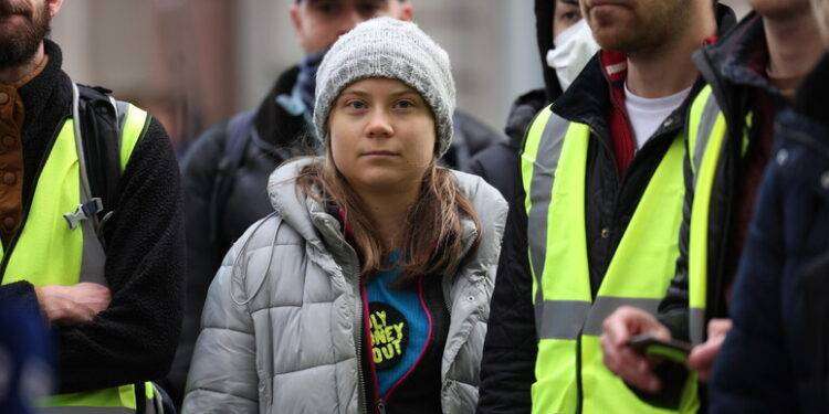 Greta Thunberg fermata ad una manifestazione a Londra