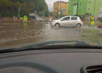 Violento acquazzone a Carbonia: allagamenti in parte della città
