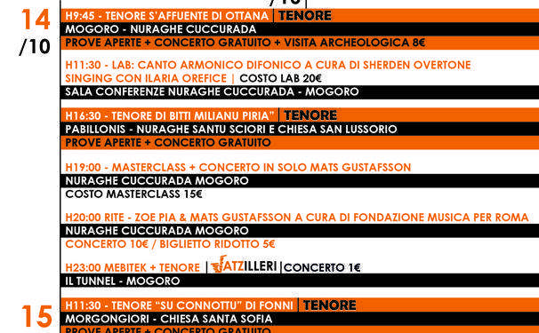 Dal 13 al 15 ottobre tra Mogoro, Pabillonis, Morgongiori, Pau e Villanovaforru va in scena l’edizione autunnale del Festival Pedras et Sonus