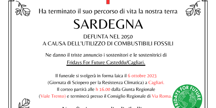 Resistenza climatica: il corteo funebre contro il governo Meloni e la giunta Solinas