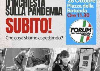 Manifestazione a Roma per la creazione immediata della Commissione parlamentare d’inchiesta sulla pandemia Covid