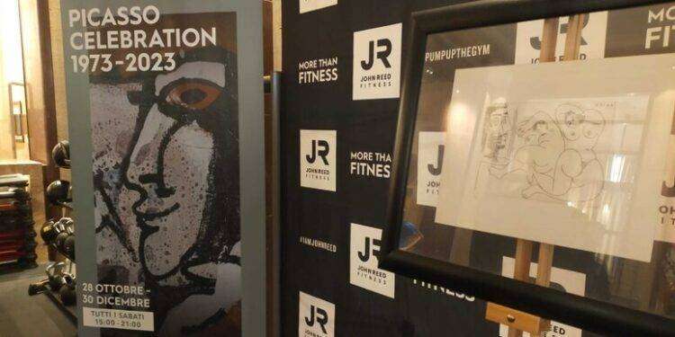 Picasso va in palestra, incisione originale esposta a Trieste