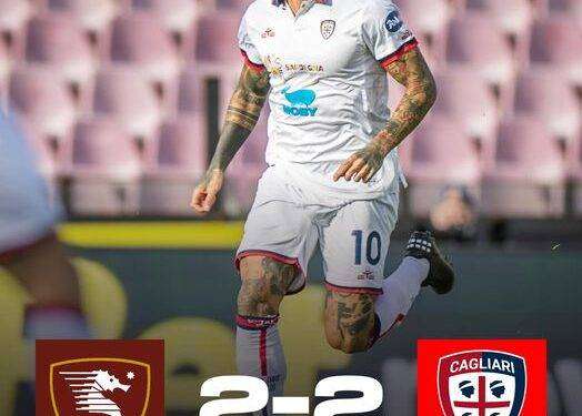 Salernitana-Cagliari 2-2, succede tutto negli ultimi 15 minuti